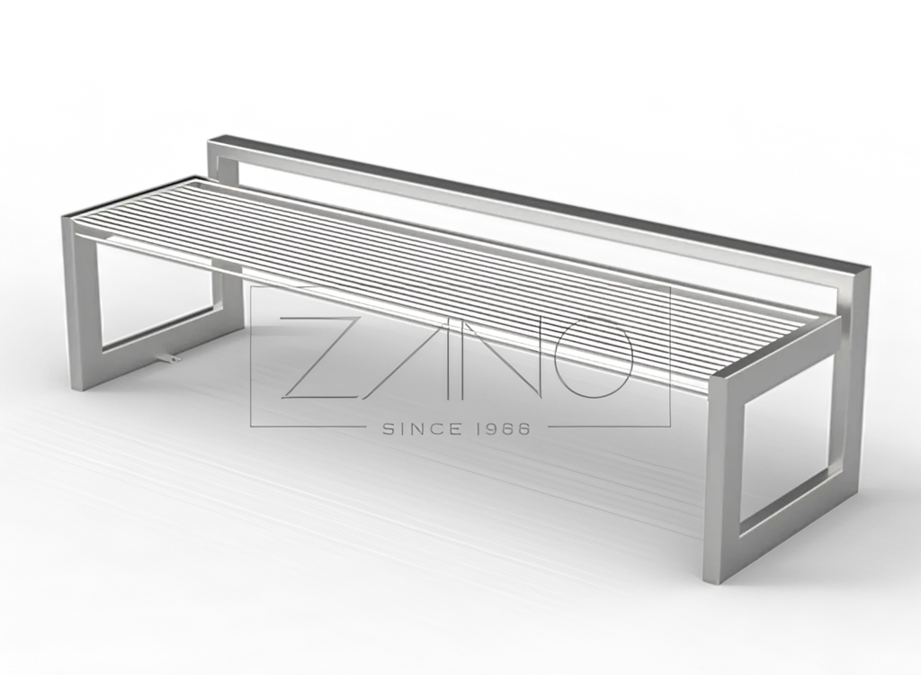 Kaasaegne roostevaba terasest B-bench pink.