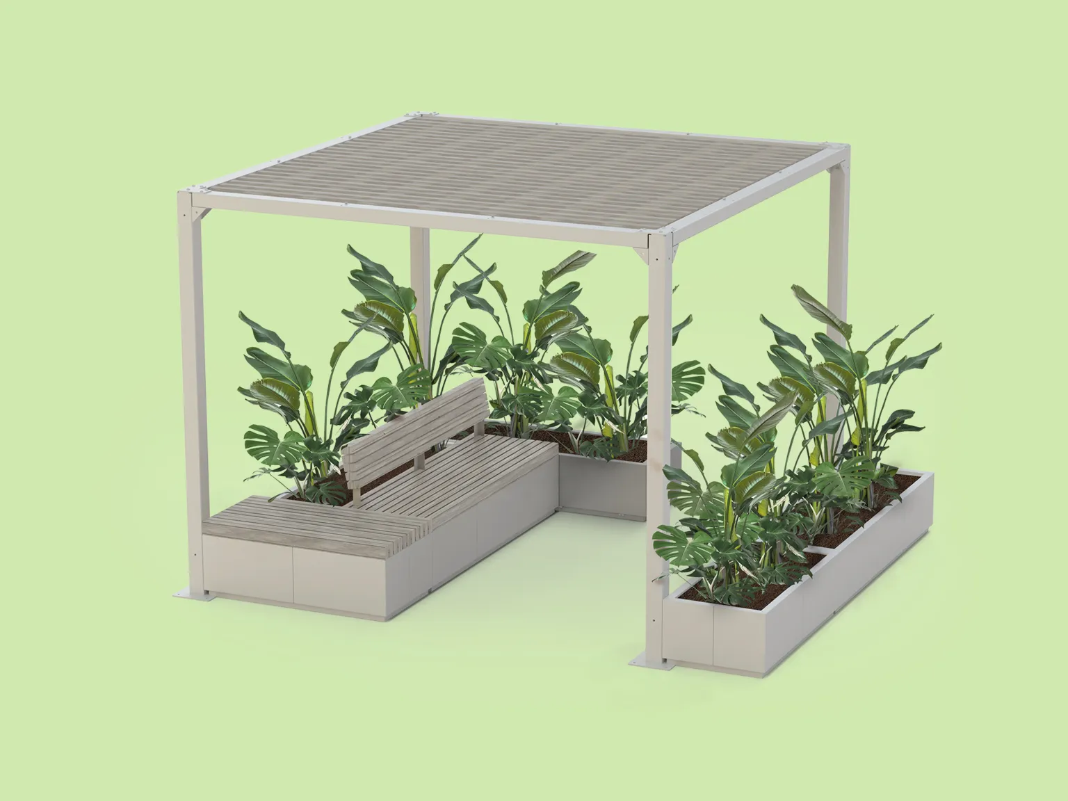 Quadro pingidega Pergola paigutus