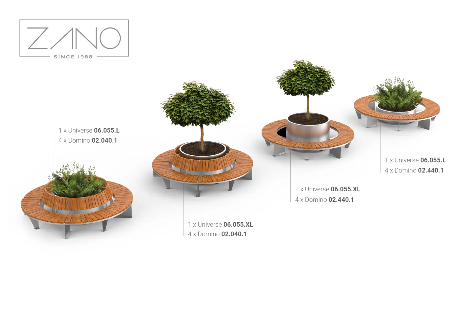 Domino seeria ümmargused pingid ja linnapõõsastikud