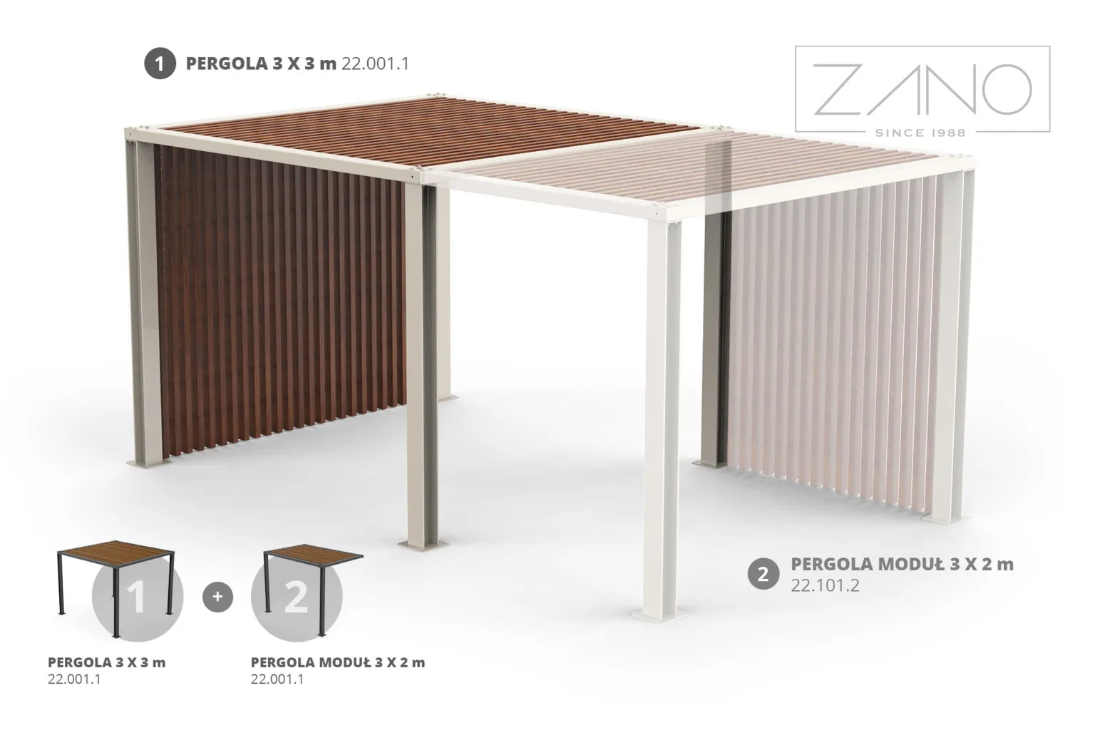 Pergola 3 x 3 m | ZANO linnamööbel