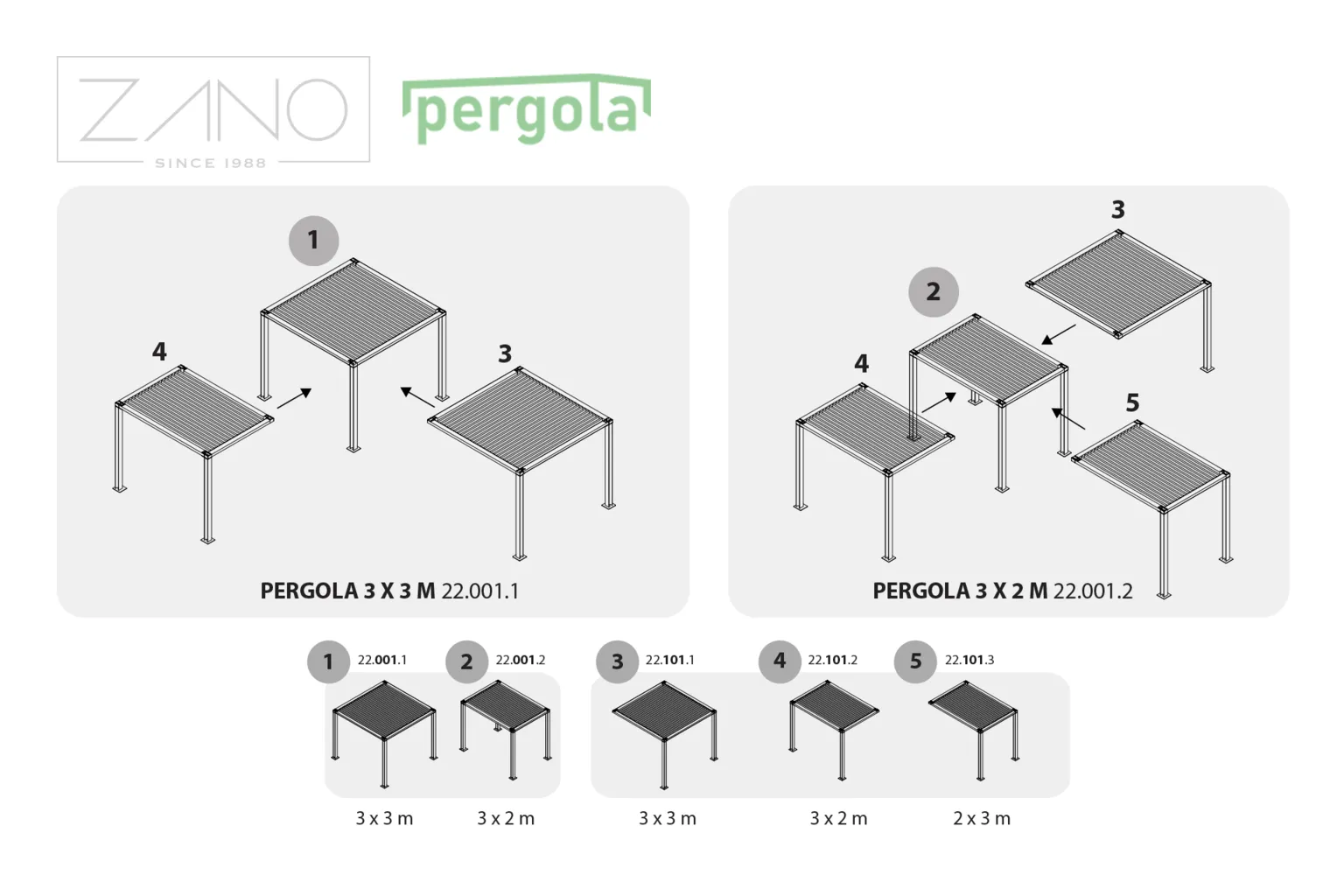Pergola segmentid | ZANO Linnamööbel