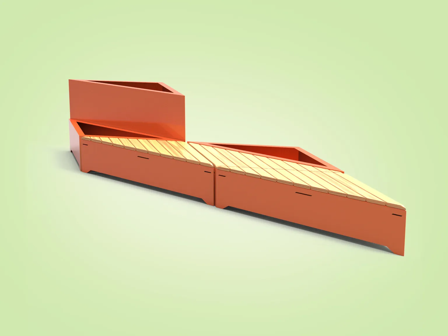 Origami sarja modulaarsed pingid ja lillepotid.