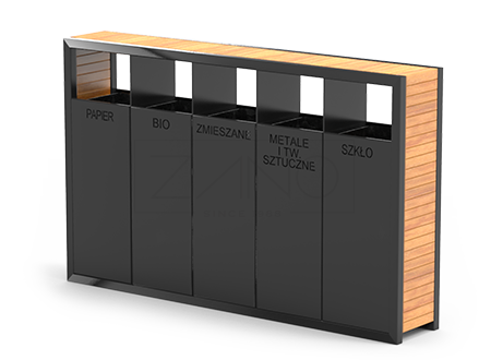 Pavo ringlussevõtu prügikast, klassifikatsioon: plast, metall, paber, bio, segajäätmed Pavo ringlussevõtu prügikast, klassifikatsioon: plast, metall, paber, bio, segajäätmed