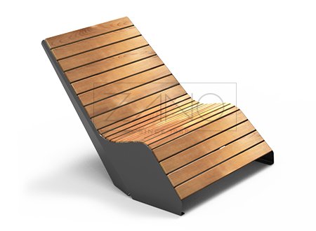 Duo lamamistool - linnasõbralik, mugav lamamistool Mustast terasest linna lamamistool