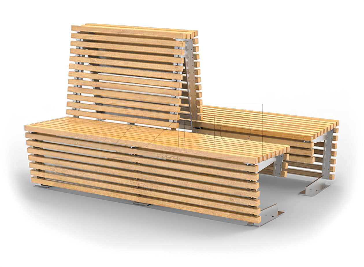 Topelt seljatoega linnapink | ZANO linnamööbel Flash linnamööbel, seljatoega, ilma seljatoeta, roostevabast terasest