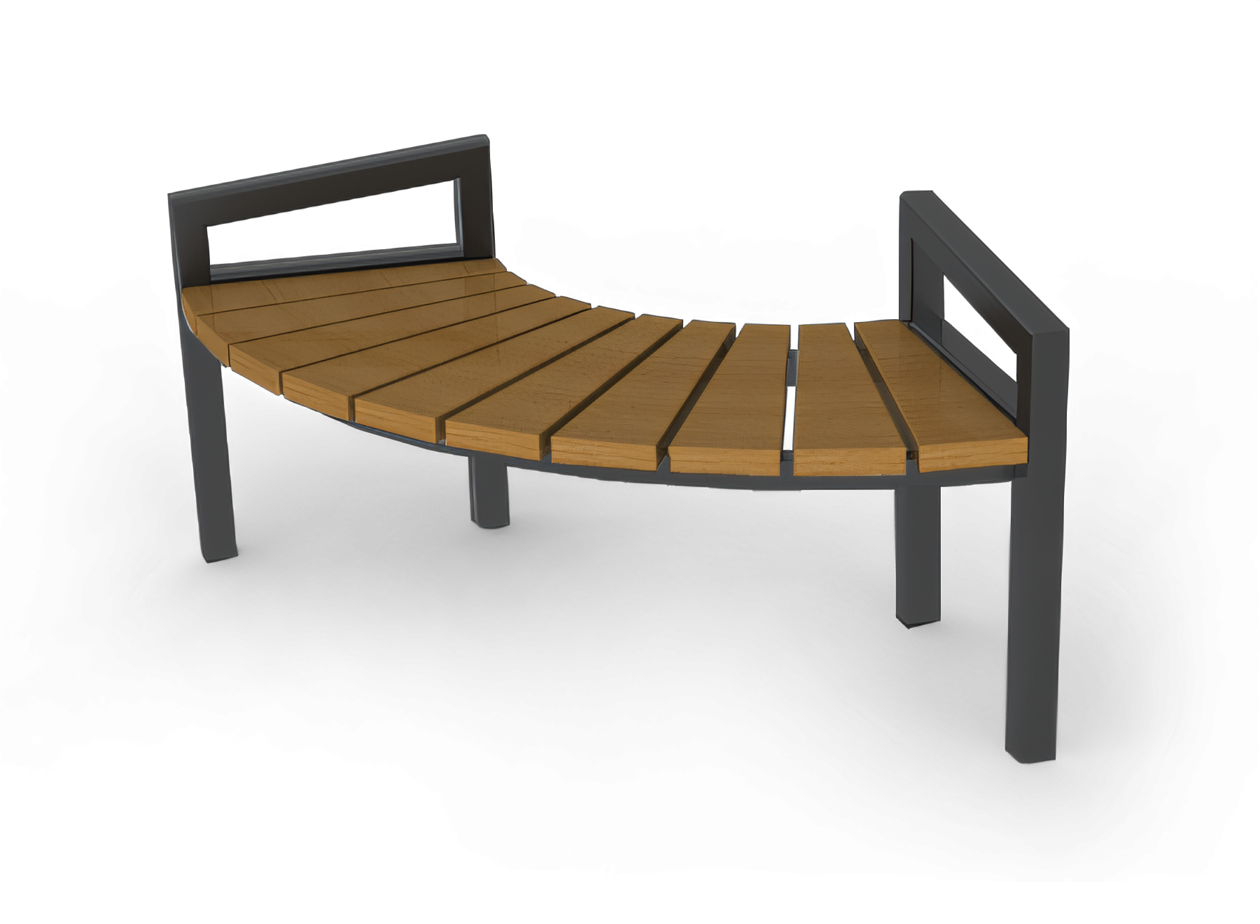 Kaasaegne moodulpink. poolringikujulised pingid kaubanduskeskuste jaoks