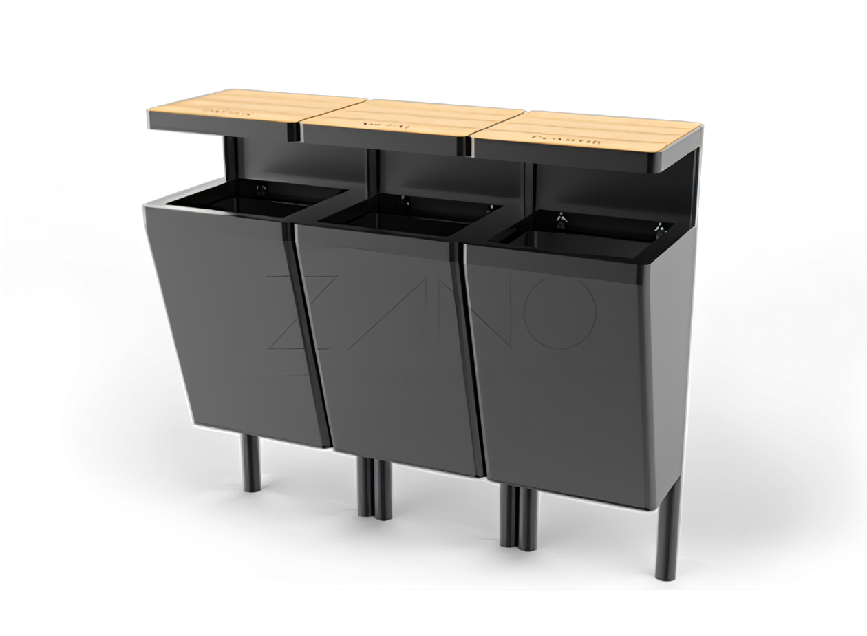 Jäätmete sorteerimiskorv Scandik, kolmekohaline Jäätmete sorteerimiskorv Scandik, kolmekohaline