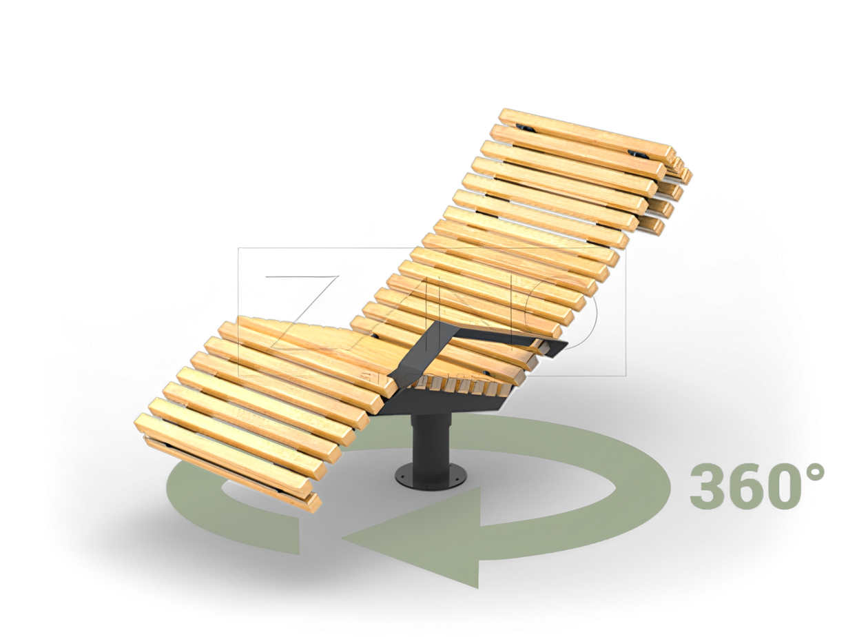 Kaasaegsed pöörlevad lamamistoolid linnadesse ja parkidesse Kaasaegsed pöörlevad lamamistoolid linnadesse ja parkidesse