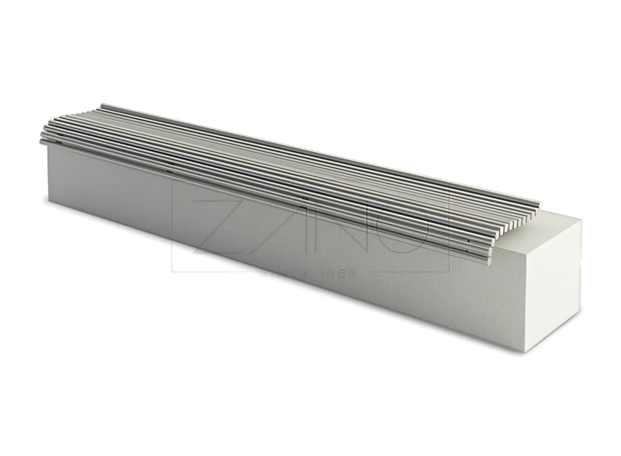 Roostevabast terasest torudest valmistatud pink betoonalusel