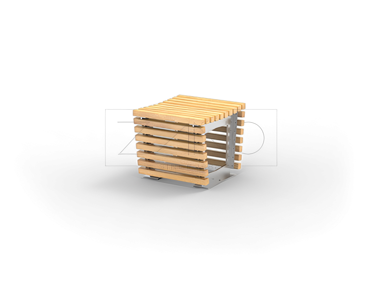 Roostevabast terasest ja kuusepuidust moodne linnaruumiline iste Stiilne linnasisene iste | Flash line | ZANO linnamööbel