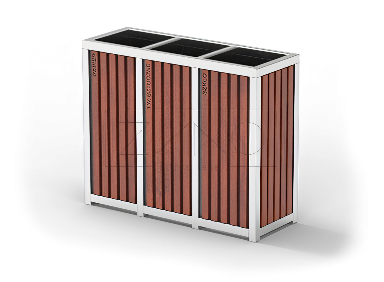 Ringlussevõtu prügikast Altus roostevabast terasest jäätmete sorteerimiskorv