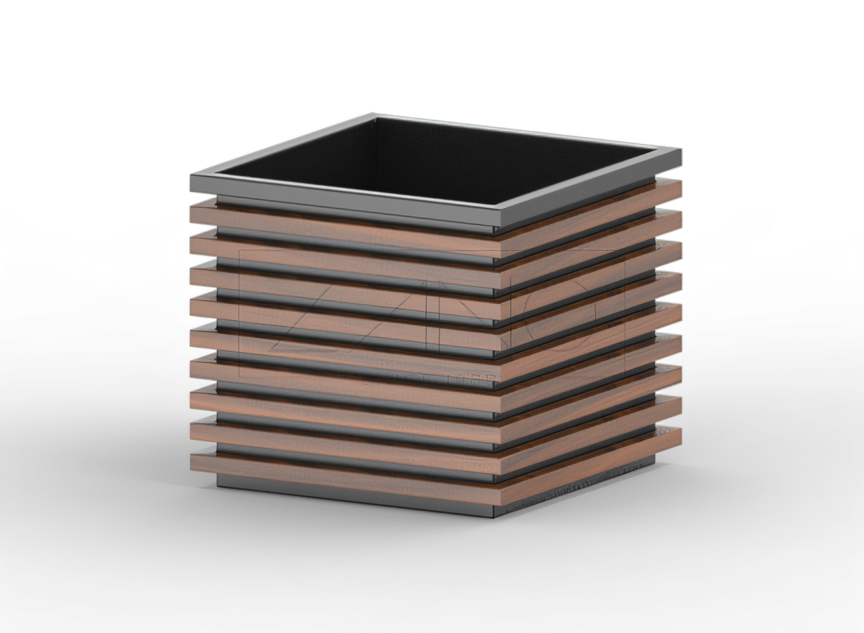 Taimepott Block 06.042.L terasest must Taimepott Block 06.042.L terasest must