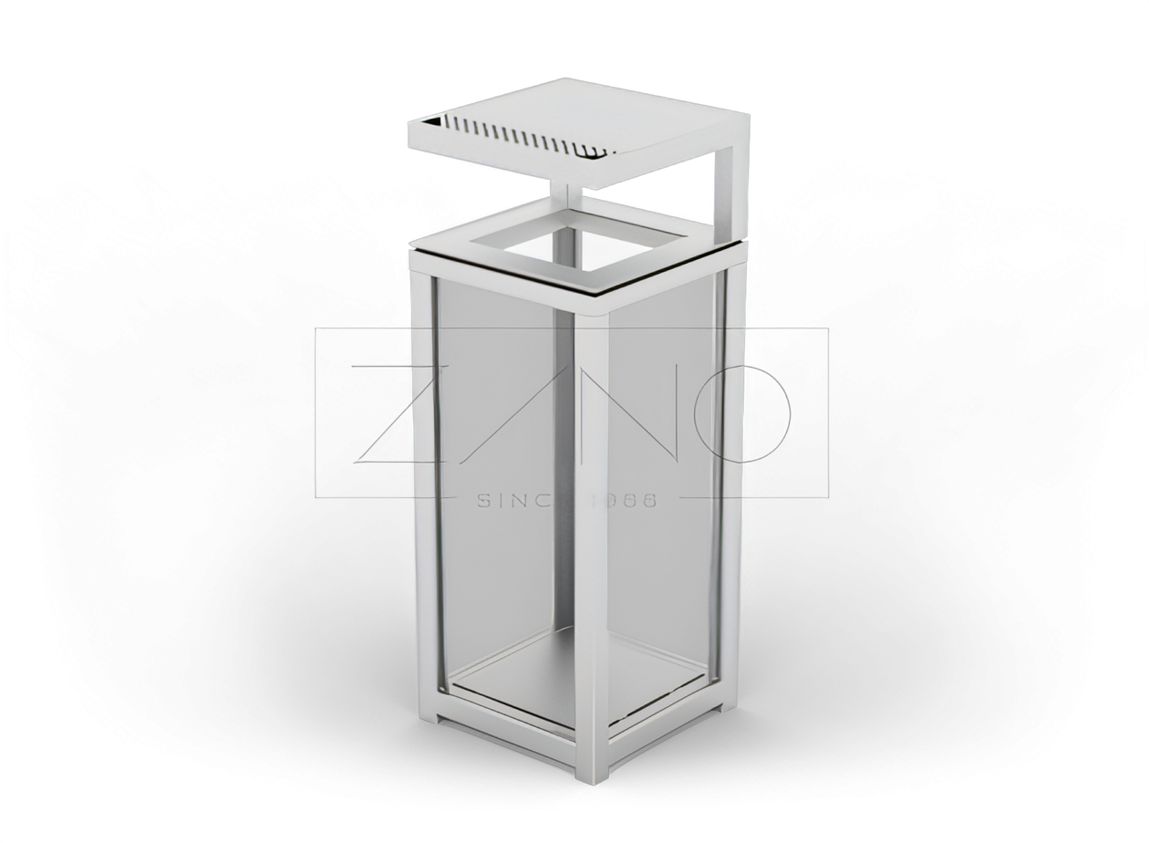 Altus terrorismivastane korv koos roostevabast terasest tuhatoosiga Läbipaistvad prügikastid, välitingimustes, terasest, tuhatoosidega