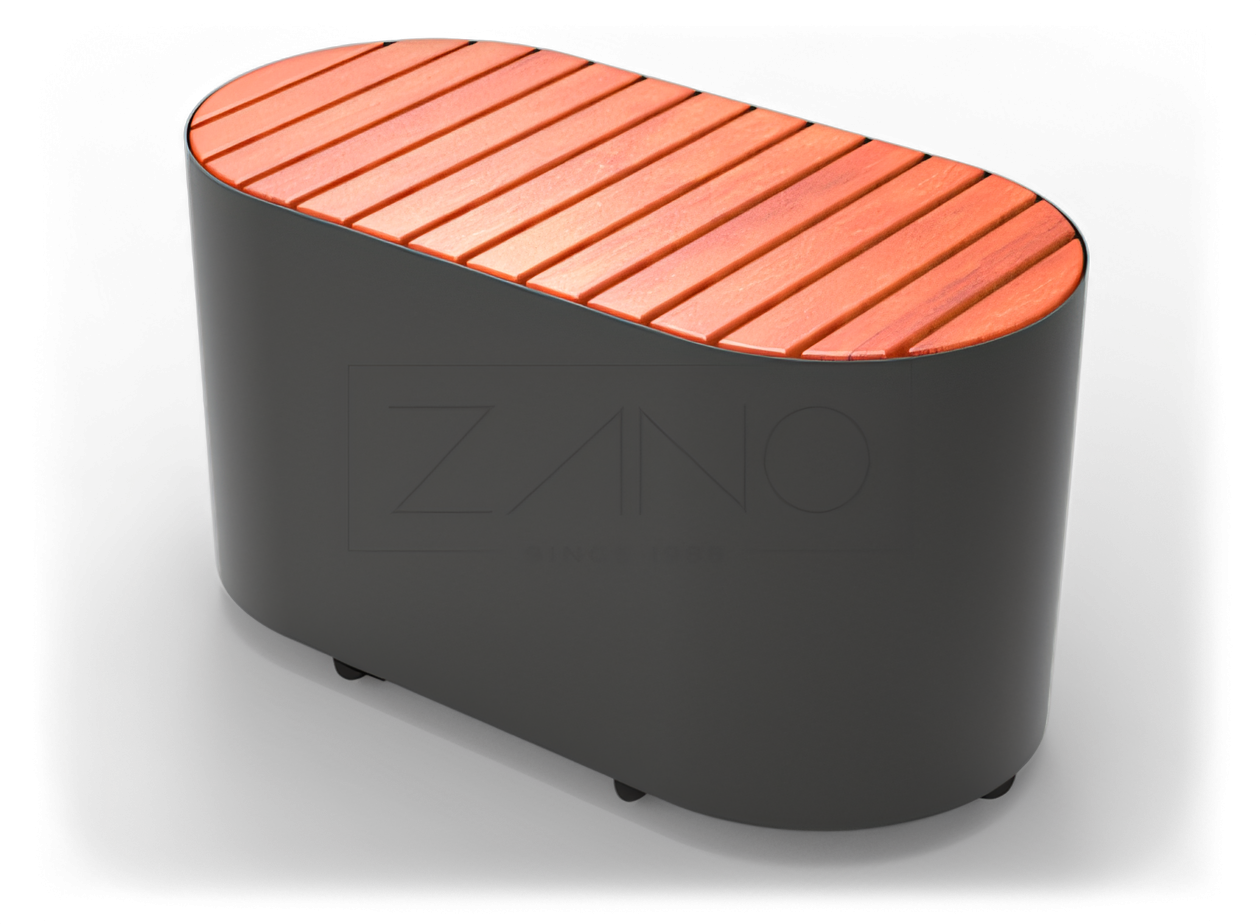 Kaasaegne moodulpink süsinikterasest Kaasaegne linnapink süsinikterasest ja puidust