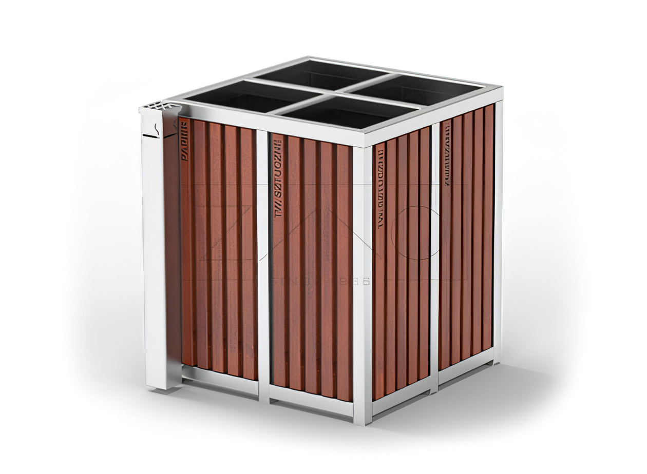 Neljakordne prügikast Jäätmete sorteerija, prügikast neljakordne