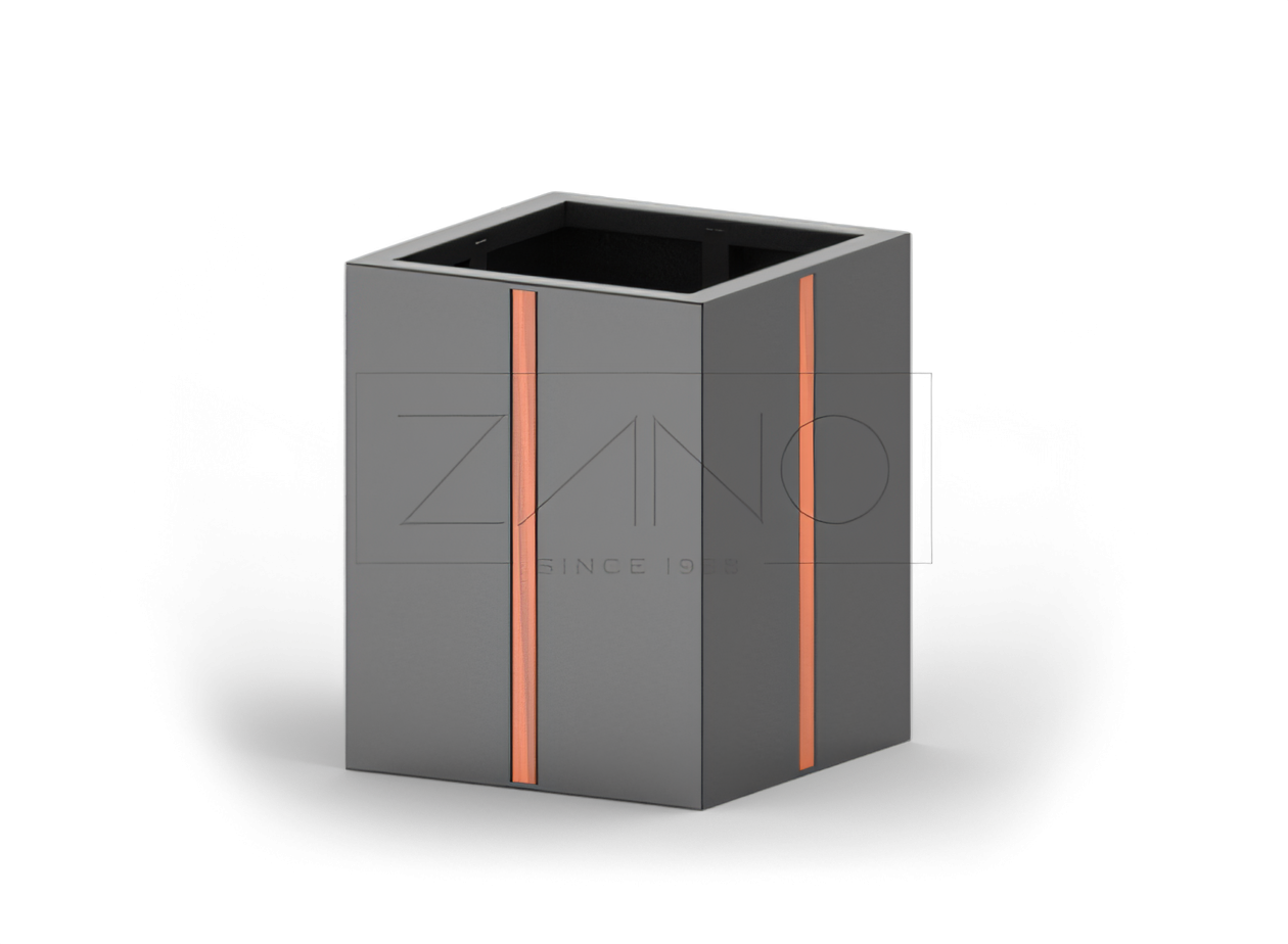 Mustast terasest linnapott puidust elementidega Mustast terasest linnapott puidust elementidega