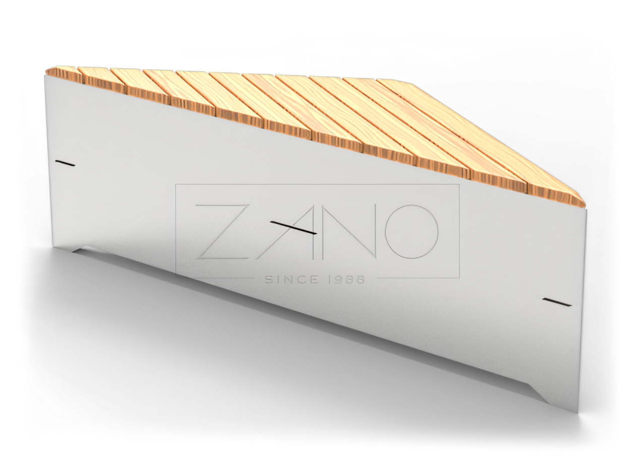 Modernne linnapink roostevabast terasest